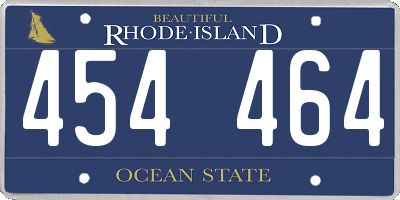 RI license plate 454464
