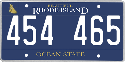 RI license plate 454465