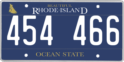 RI license plate 454466