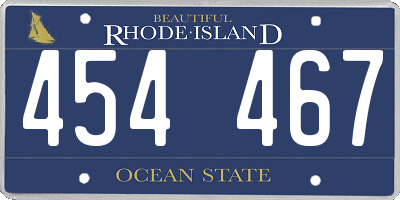 RI license plate 454467