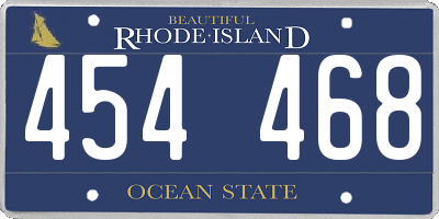 RI license plate 454468