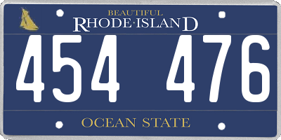 RI license plate 454476