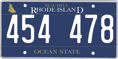RI license plate 454478