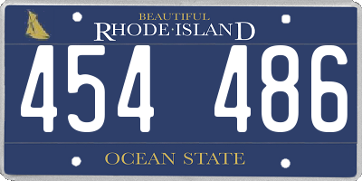 RI license plate 454486