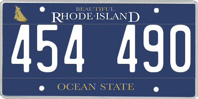 RI license plate 454490