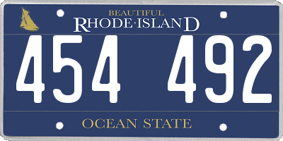 RI license plate 454492
