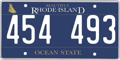 RI license plate 454493