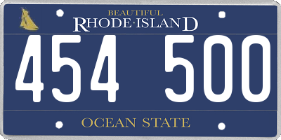 RI license plate 454500