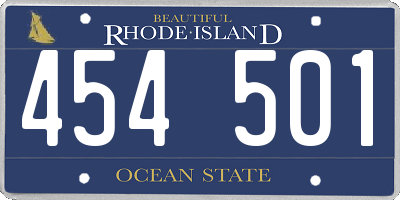 RI license plate 454501