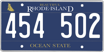 RI license plate 454502