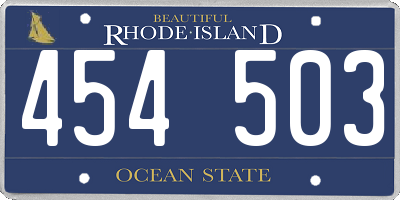 RI license plate 454503
