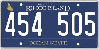 RI license plate 454505
