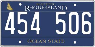 RI license plate 454506
