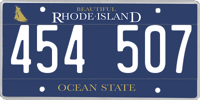 RI license plate 454507