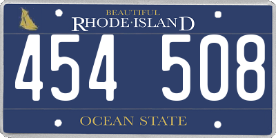 RI license plate 454508