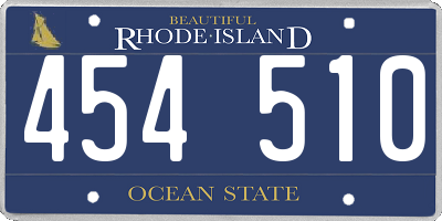 RI license plate 454510