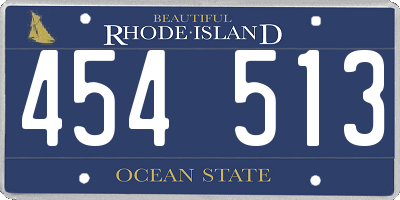 RI license plate 454513