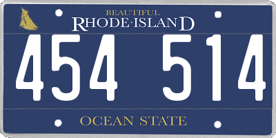 RI license plate 454514