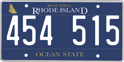 RI license plate 454515