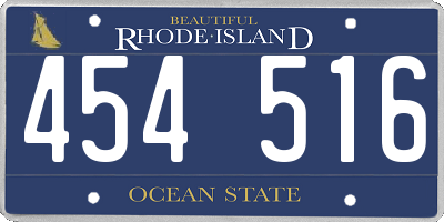 RI license plate 454516