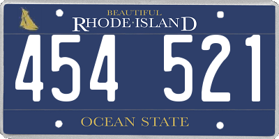 RI license plate 454521