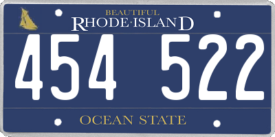 RI license plate 454522