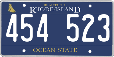 RI license plate 454523