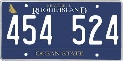 RI license plate 454524