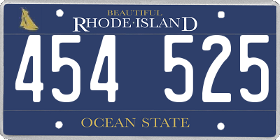 RI license plate 454525