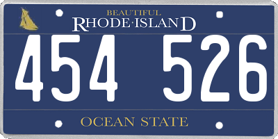 RI license plate 454526