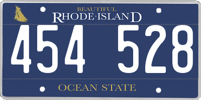 RI license plate 454528