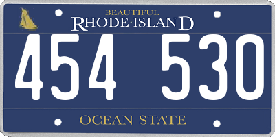 RI license plate 454530