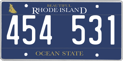 RI license plate 454531