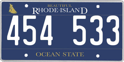 RI license plate 454533