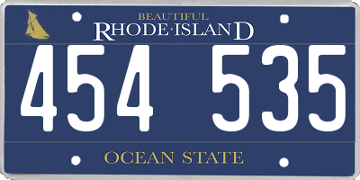 RI license plate 454535