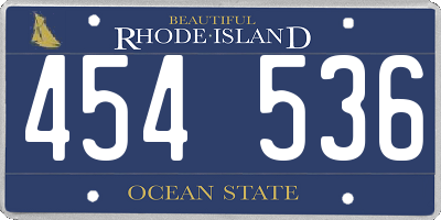 RI license plate 454536