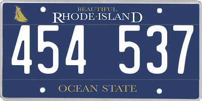 RI license plate 454537