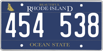 RI license plate 454538