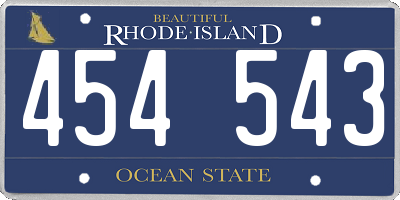 RI license plate 454543