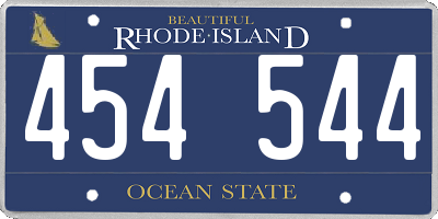 RI license plate 454544