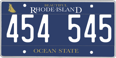 RI license plate 454545
