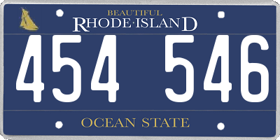 RI license plate 454546