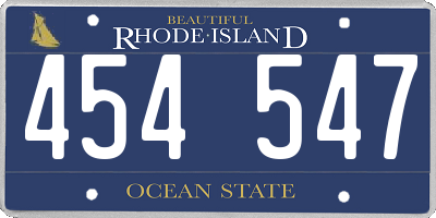 RI license plate 454547