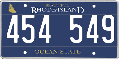 RI license plate 454549