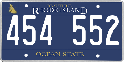 RI license plate 454552