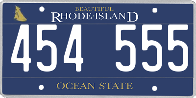 RI license plate 454555