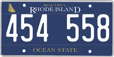 RI license plate 454558