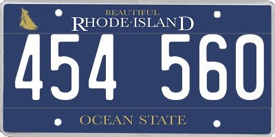 RI license plate 454560