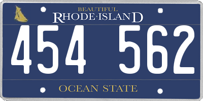 RI license plate 454562
