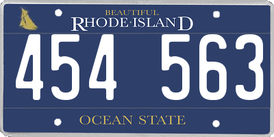 RI license plate 454563